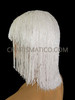White Jennifer Lopez Inspired Bob Beaded Wig
