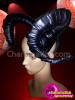 Evil Movie Character Inspired Jet Black Curved Horn Maleficent Headdress