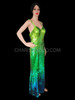 Gorgeous Sequin Metallic Dark Green Beaded Strapless Drag Diva Gown