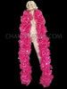 Silver Trimmed Luxurious Intense Fuchsia Drag Queen’S Showtime Organza Ruffle Boa