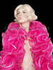 Silver Trimmed Luxurious Intense Fuchsia Drag Queen’S Showtime Organza Ruffle Boa
