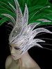 Drag Queen Green Feather Headdress