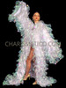 Extravagant Elaborate Pure White Drag Queen Bubbly Coat