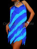 Diva's Halter Style Royal blue And Blue Fringe Latin Dance Dress