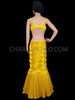 Gold Mermaid Two-Piece Costume With Shell Bra And Layered Skirt