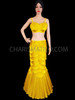 Gold Mermaid Two-Piece Costume With Shell Bra And Layered Skirt