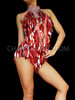 Red Hot Shimmering Unique Appealing Showgirl Sequin Leotard