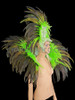 Green Enchanting Charismatic Feather Headdress And Backpack