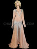Irresistible Appealing Stunning Fetching Splendid Nude Crystallized Long Sleeved Gown