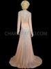 Irresistible Appealing Stunning Fetching Splendid Nude Crystallized Long Sleeved Gown