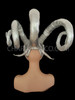 Elegant Silver Mask Styled Drag Queen Futuristic Triple Horn Headdress