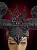 Stunning Black Maleficent-Inspired Horn Headdress With Black Sequins