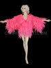 Pink Shimmering Organza Feather-Shaped Ruffled Diva Jacket