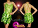 Showgirl’S Green Sequin Accented Halter Type Showtime Short Dance Dress