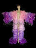 Pink Purple Gradient Organza Ruffled Drag Queen's Showtime Coat