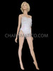Angelic Pearlescent White Sequin Leotard with Beaded Fringe