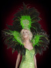 Sensational Sequin Gown with Large Feather Backpack and Headdress Costume Set