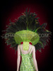 Sensational Sequin Gown with Large Feather Backpack and Headdress Costume Set