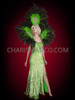 Sensational Sequin Gown with Large Feather Backpack and Headdress Costume Set