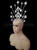 Silver Crystallized Headdress With Crystal Band And Diamond Crown