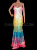 Multi Coloured Drag Queen Sequinned Long Gown