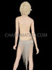 Rhinestone Embellished Leotard with Beaded Fringe