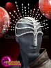 Silver Crystallized Diva Headdress With Large Silver Crystal Design