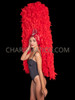 Red Feather Boa Tower Headdress With Silver Crystallized Tiara