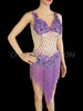Purple Beaded And Sequinned Showgirl Leotard