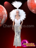 Drag Queen Show Girl Sequinned And Feathered Costume Set