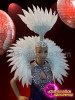 Drag Queen Show Girl Sequinned And Feathered Costume Set