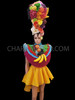 Diva Fruit Costume Set With Yellow Skirt, Fruit Headdress And Top With Silver Sequins