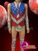 Diva Independence Day Silver, Blue And Red Sequinned Costume Set