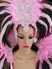 Elegant Diva Showgirl Pink And Black Feathered Headdress And Backpack