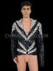 Men’s Black and Silver Sequined Showtime Jacket