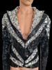 Men’s Black and Silver Sequined Showtime Jacket