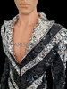 Men’s Black and Silver Sequined Showtime Jacket