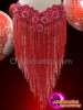Red Beaded Fringed Latin Show Time Diva Dress