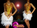 Golden Sequinned White Feathered Halter Necked Diva Dress