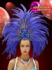 Royal Blue Feather Diva Drag Queen Show Girl Headdress