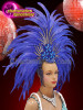 Royal Blue Feather Diva Drag Queen Show Girl Headdress