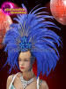Royal Blue Feather Diva Drag Queen Show Girl Headdress