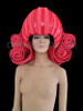 Red Pink Show Time Drag Queen Diva Curled Headdress