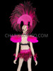 Fuchsia And Black Feather Showgirl Diva Costume Set