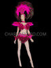 Fuchsia And Black Feather Showgirl Diva Costume Set