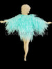 Jade Shimmering Organza Feather-Shaped Ruffled Diva Jacket