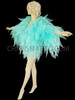 Jade Shimmering Organza Feather-Shaped Ruffled Diva Jacket