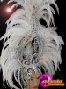 White Feather Crystallised Diva Show Girl Ruffle Headdress