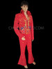 Red Elvis Eagle Gold And Blue Beaded Jumpsuit
