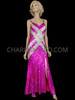 Fuchsia And Silver Sequinned Drag Queen Show Girl Gown